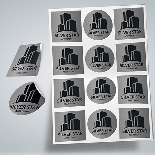 Stiker Silver Glossy